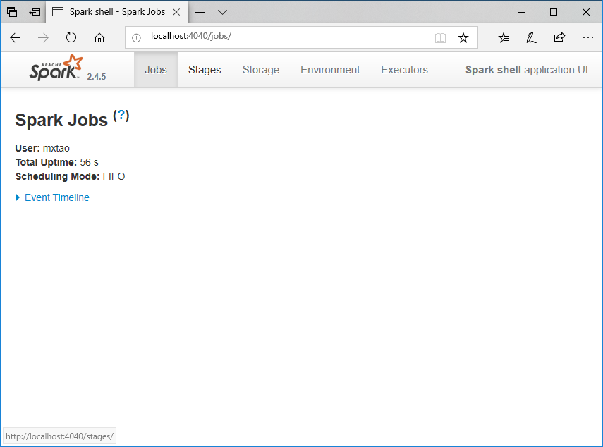 Spark Shell Web UI