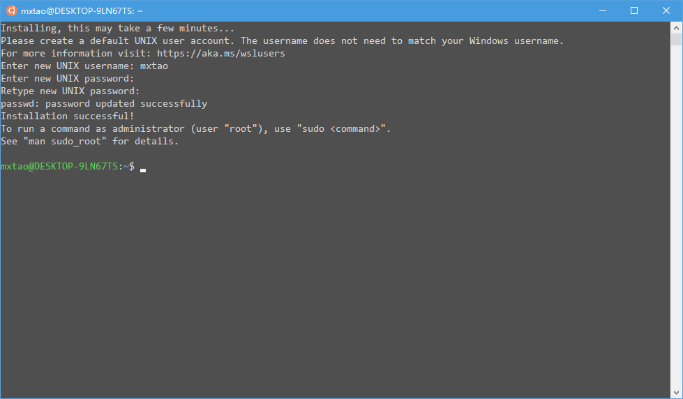 WSL First Run